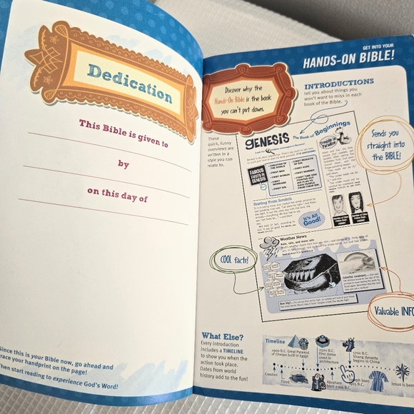 Hands On Bible NLT Timeline Facts Info 9 yrs + 2010 Tyndale House Publishers - Picture 8 of 10